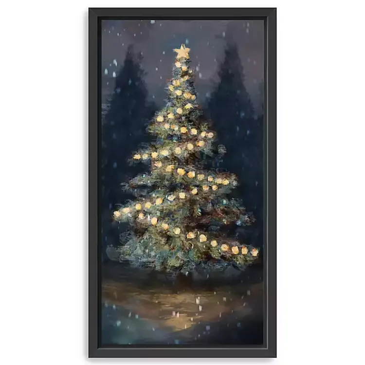 Christmas Art & Wall Decor>Kirklands Home Dreamy Christmas Tree Framed Canvas Art, 22x42 in.
