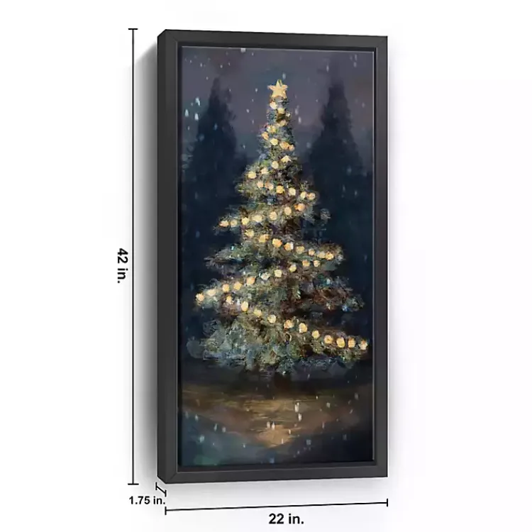 Christmas Art & Wall Decor>Kirklands Home Dreamy Christmas Tree Framed Canvas Art, 22x42 in.
