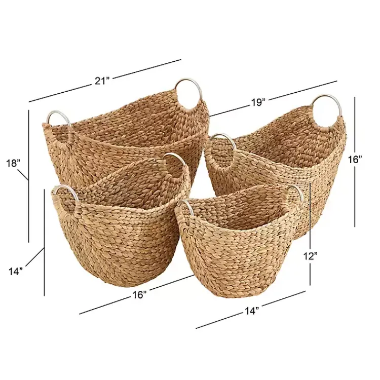 Baskets & Boxes>Kirklands Home Dutch Woven Seagrass Baskets, Set of 4 Brown