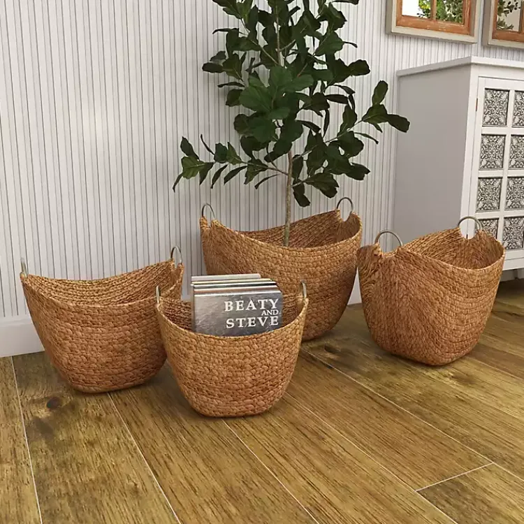 Baskets & Boxes>Kirklands Home Dutch Woven Seagrass Baskets, Set of 4 Brown