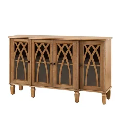 Kirklands Home Eleanora Acorn Wood 4-Door Sideboard Brown Discount