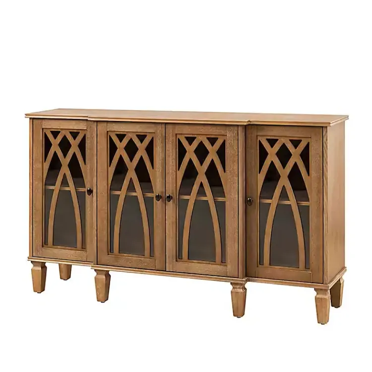 Kirklands Home Eleanora Acorn Wood 4-Door Sideboard Brown Discount