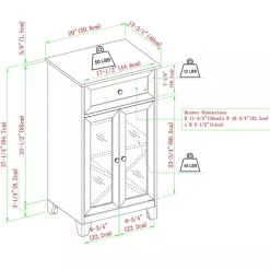 Kirklands Home English Oak Double Door Reeves Cabinet Brown Outlet