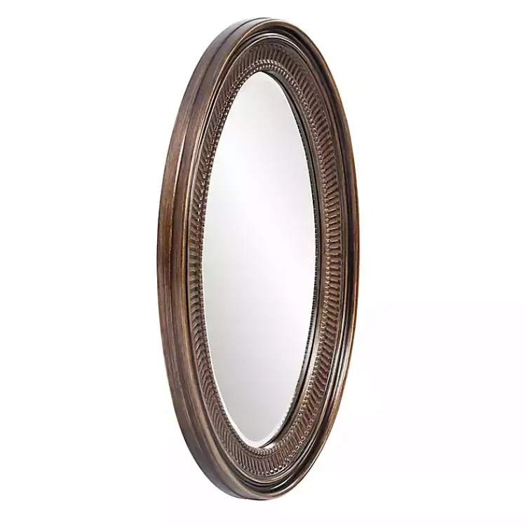 Kirklands Home Ethan Bronze Ribbed Oval Wall Mirror Hot