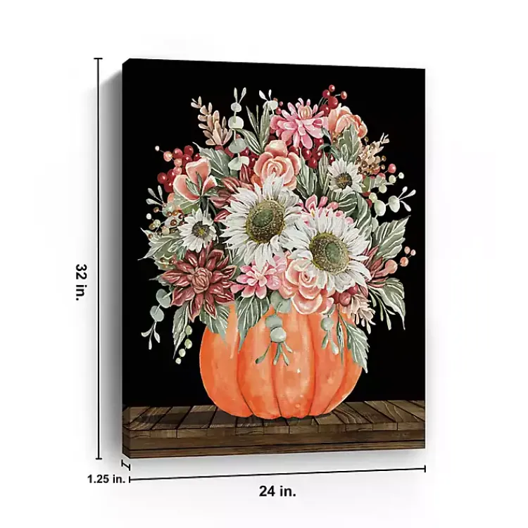 Fall>Kirklands Home Fall Bouquet & Pumpkin Canvas Art Print, 24x32 in.