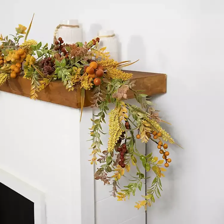 Fall>Kirklands Home Fall Leaves and Berries Garland, 5 ft.