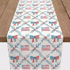 Kirklands Home Flags and Bows 4th of July Table Runner, 90 in.
