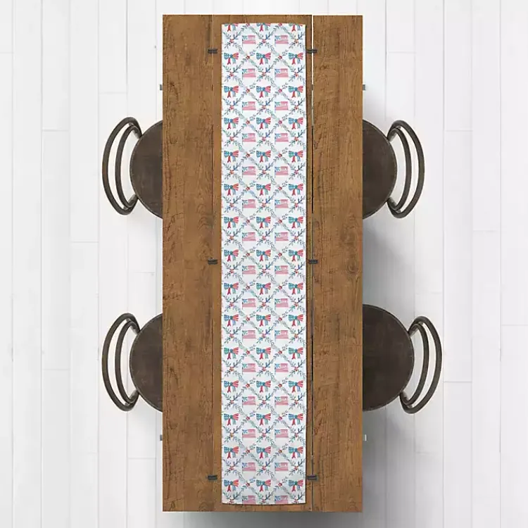 Kirklands Home Flags and Bows 4th of July Table Runner, 90 in.