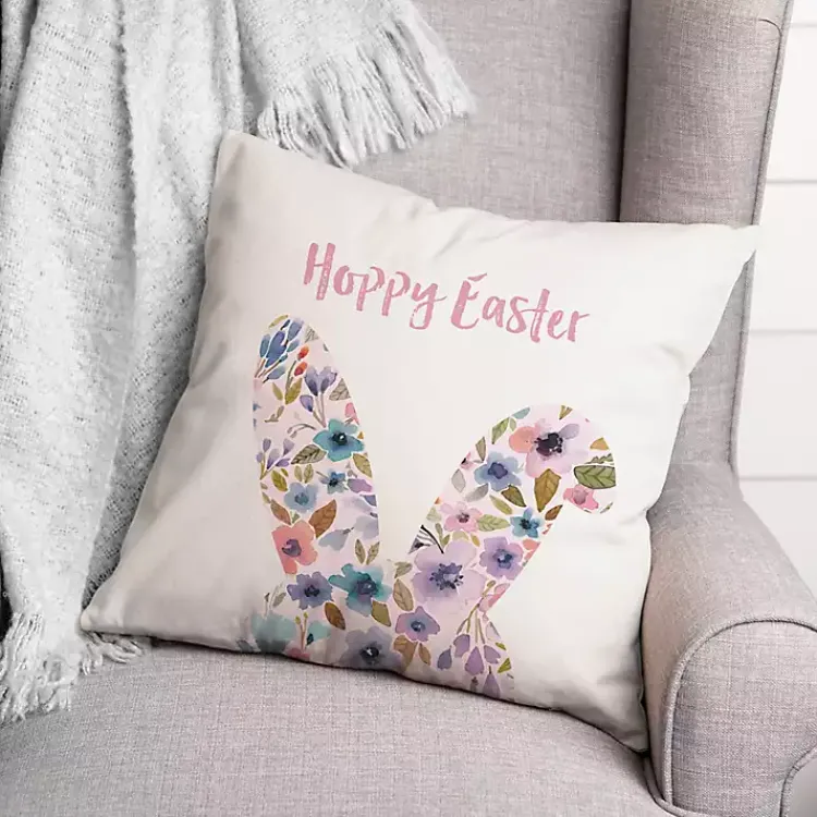 Easter Decorations>Kirklands Home Floral Hoppy Easter Pillow
