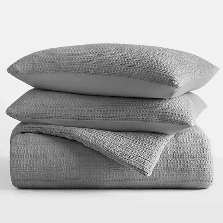 Kirklands Home Fog Waffle Ultra-Soft 3-pc. Queen Comforter Set Gray Sale