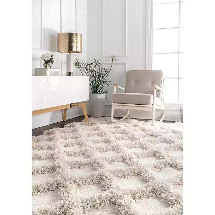 Kirklands Home Francis Shaggy Diamond Trellis Area Rug, 5x8 Online