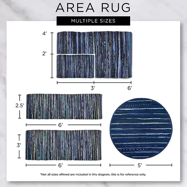 Kirklands Home French Recycled Cotton Accent Rug, 2x3 Blue Best