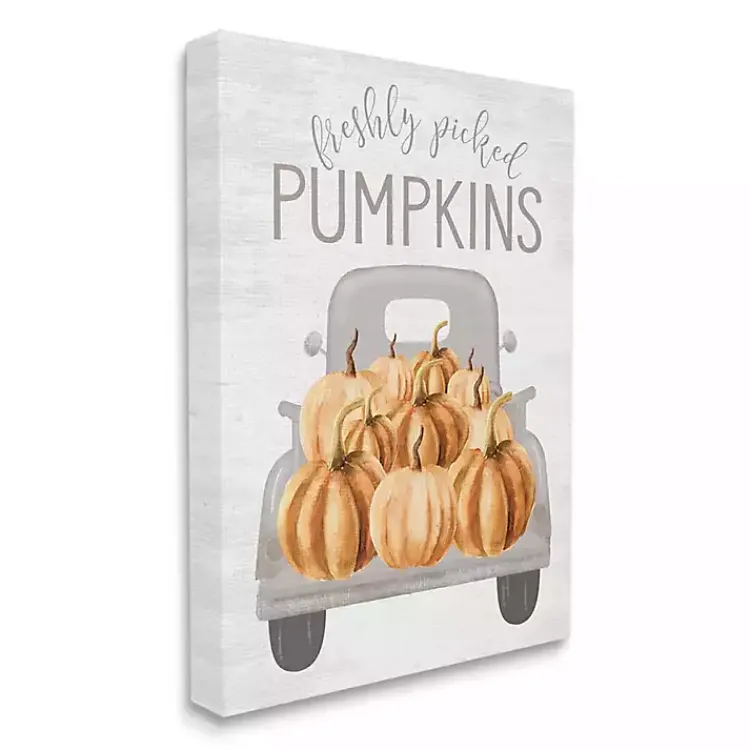 Fall>Kirklands Home Freshly Picked Pumpkins Canvas Wall Plaque