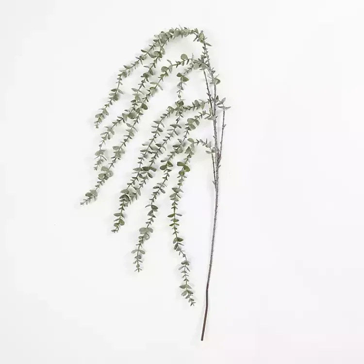 Stems & Bouquets>Kirklands Home Frosted Draping Eucalyptus Stem Green