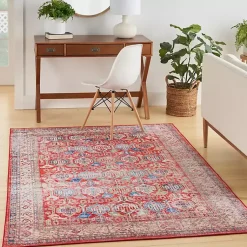 Kirklands Home Fulton Traditional Area Rug, 7x10 Red Discount