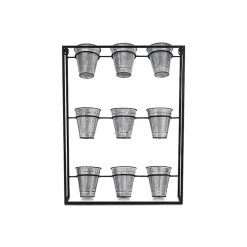 Kirklands Home Galvanized Wall Holder Planter Silver