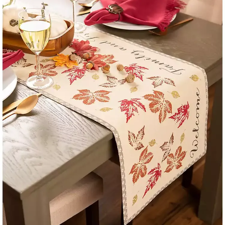 Fall>Kirklands Home Gather Together Fall Leaves Table Runner, 108 in.