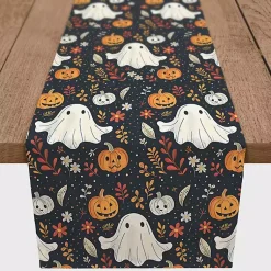 Halloween>Kirklands Home Ghosts and Pumpkins Halloween Table Runner, 90 in.