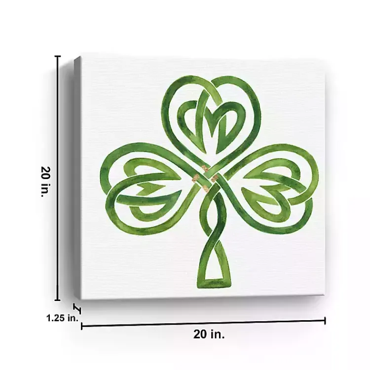 St Patricks Day Decorations>Kirklands Home Gilded Shamrock Canvas Art Print