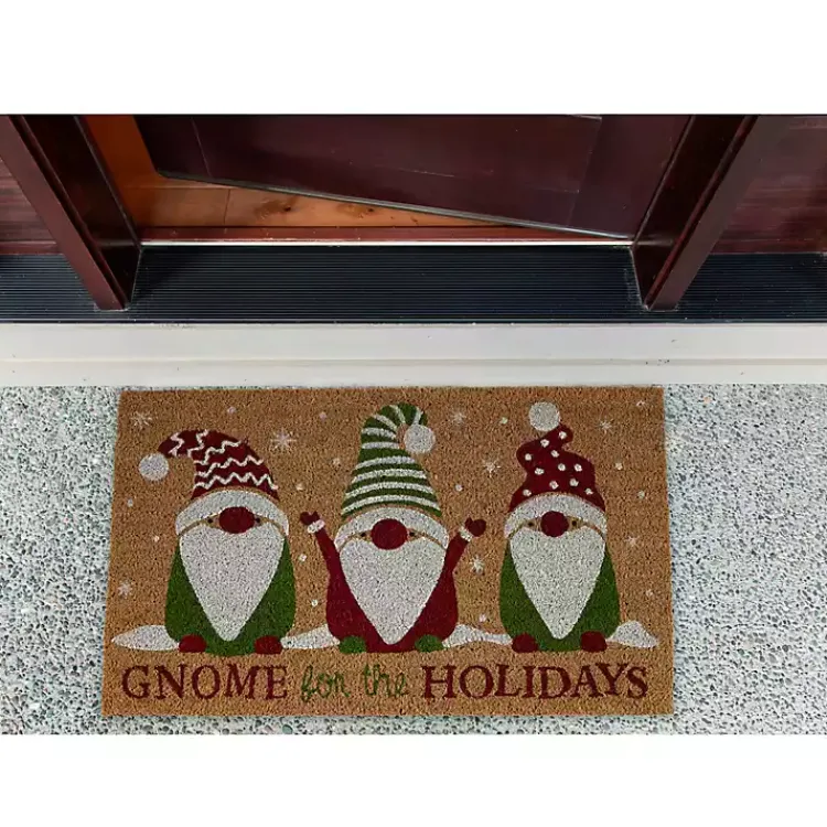 Outdoor Christmas Decorations>Kirklands Home Gnome For The Holidays Christmas Doormat