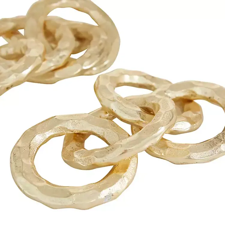 Statues & Figurines>Kirklands Home Aluminum Chain Link Sculptures, Set of 2 Gold