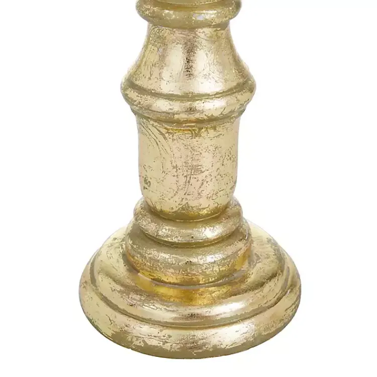 Candle Holders>Kirklands Home Carved Mango Wood Candle Holders, Set of 3 Gold