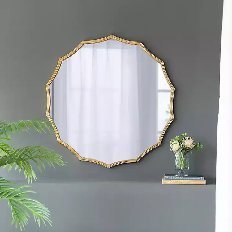 Kirklands Home Gold Curved Sunburst Wall Mirror Outlet