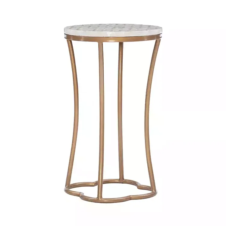 Kirklands Home Gold Metal and Capiz Shell Top Accent Table Online