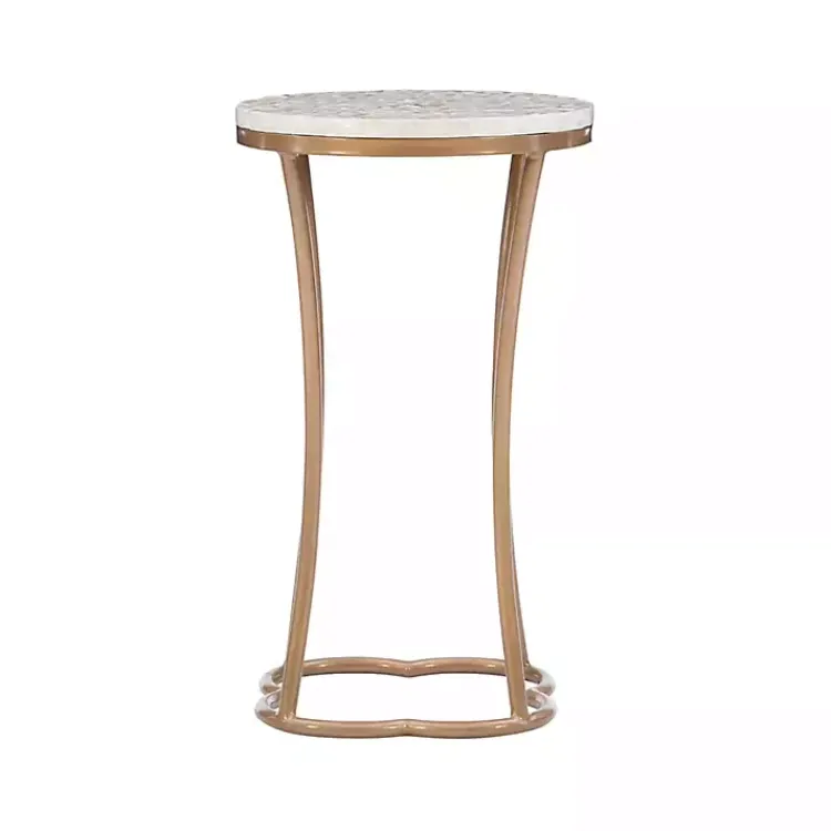 Kirklands Home Gold Metal and Capiz Shell Top Accent Table Online