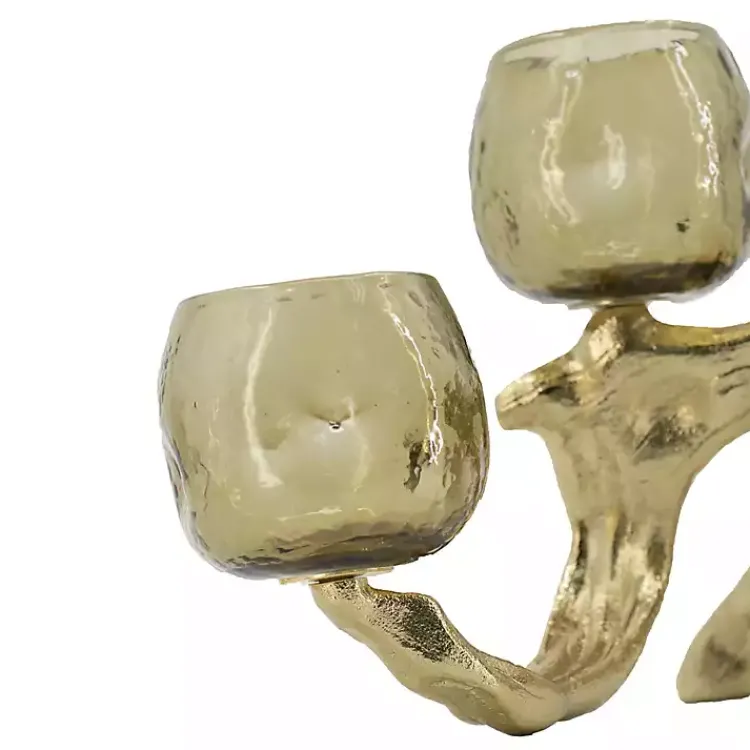 Candle Holders>Kirklands Home Metal Driftwood Votive Candle Holder Gold