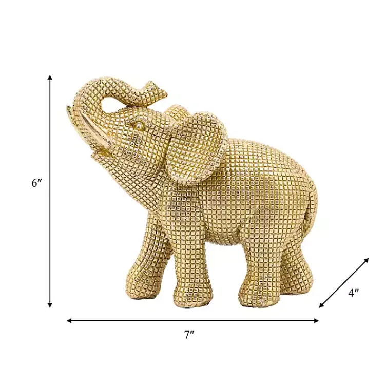 Statues & Figurines>Kirklands Home Resin Elephant Figurine Gold