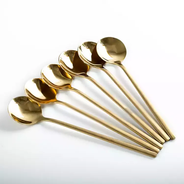 Kirklands Home Stainless Steel Spoons, Set of 6 Gold Clearance