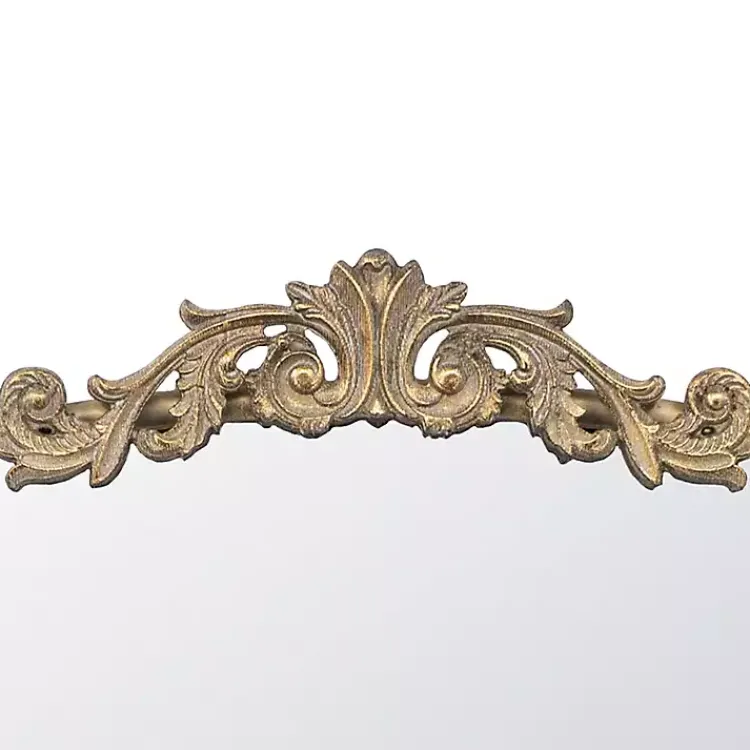 Kirklands Home Gold Studded Scroll Arched Mirror, 36 in.