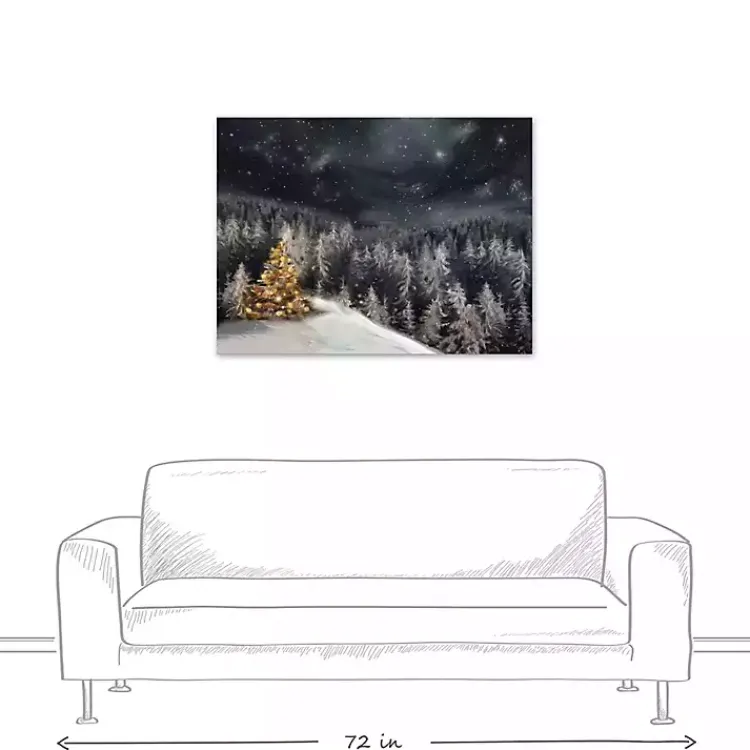 Christmas Art & Wall Decor>Kirklands Home Gold Tree Winter Landscape Canvas Art Print