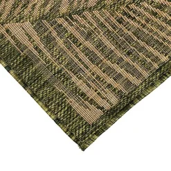 Kirklands Home Golden Green Palm Leaves Outdoor Area Rug, 4x7 New