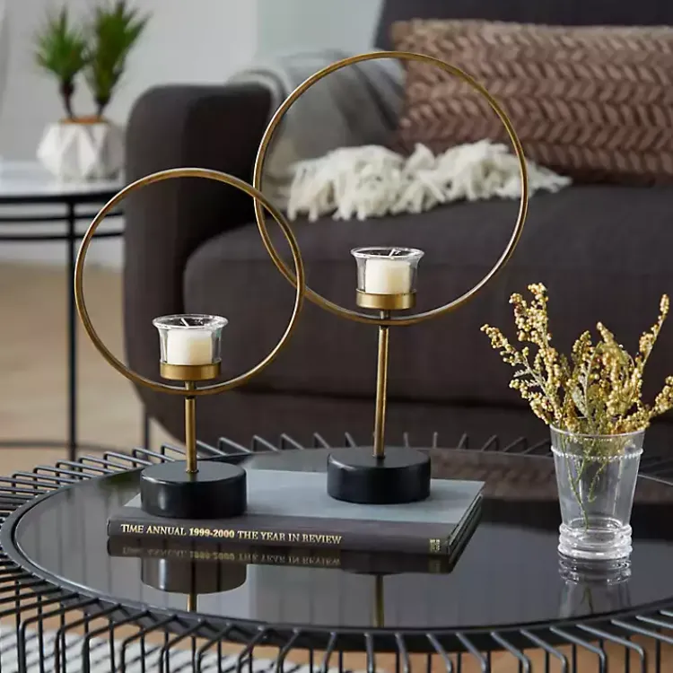 Candle Holders>Kirklands Home Golden Halo 2-pc. Candle Holder Set