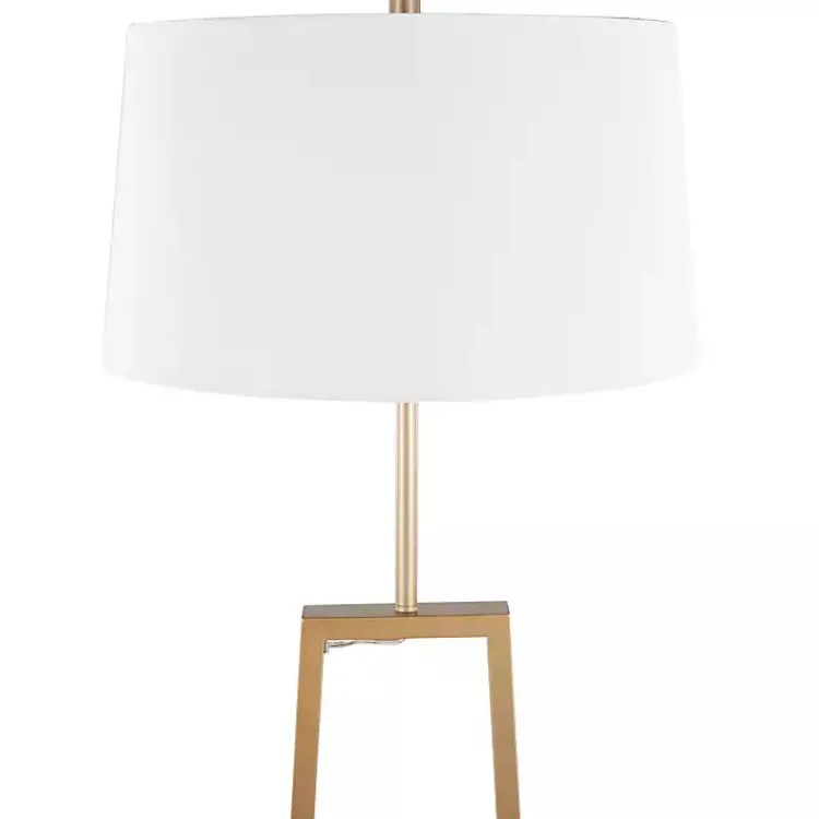 Kirklands Home Golden Triangle Marble Shelf Floor Lamp White Best