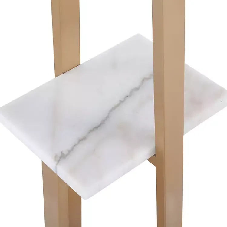 Kirklands Home Golden Triangle Marble Shelf Floor Lamp White Best