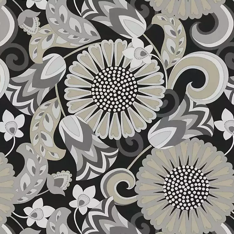 Kirklands Home Graphite Floral Outdoor Chaise Cushion Outlet