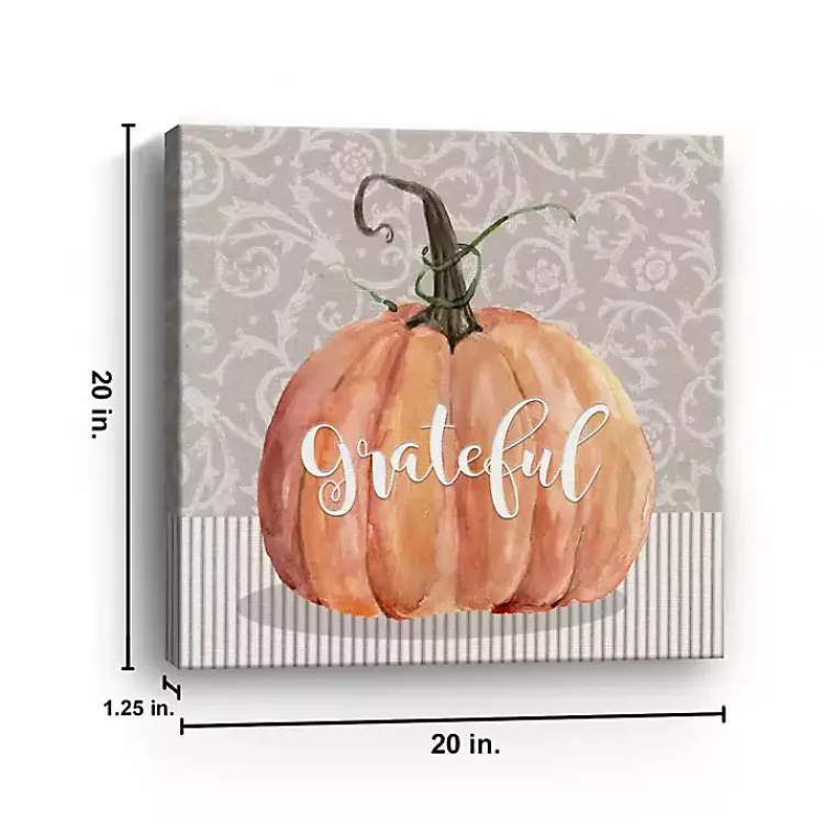 Fall>Kirklands Home Grateful Pumpkin Canvas Art Print, 20x20