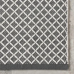 Kirklands Home Gray & White Trellis Indoor/Outdoor Rug, 4x6 New