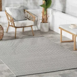 Kirklands Home Gray & White Trellis Indoor/Outdoor Runner, 3x8 Sale