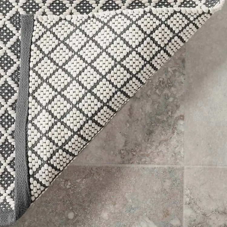 Kirklands Home Gray & White Trellis Indoor/Outdoor Runner, 3x8 Sale