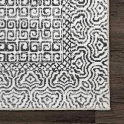 Kirklands Home Gray Abstract Pattern Washable Runner Hot