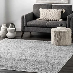 Kirklands Home Gray Abstract Pattern Washable Area Rug, 4x6 Clearance