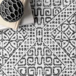Kirklands Home Gray Abstract Pattern Washable Area Rug, 4x6 Clearance