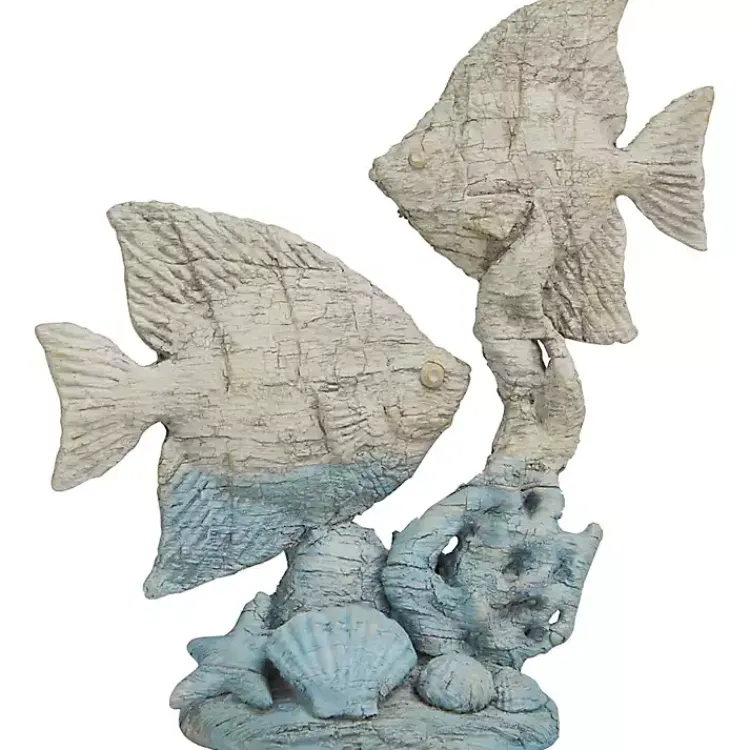 Statues & Figurines>Kirklands Home Gray and Blue Fish Statue