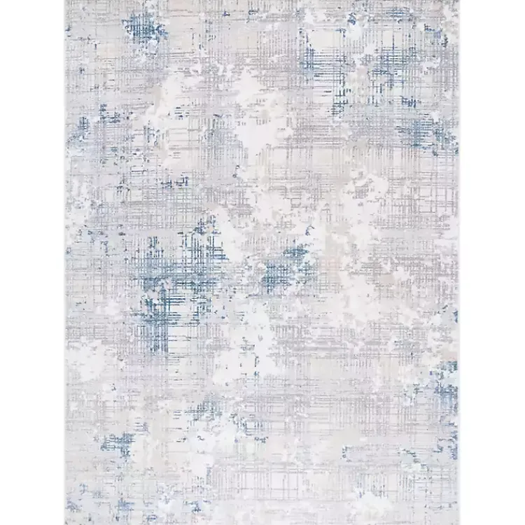 Kirklands Home Gray and Blue Whisper Abstract Area Rug, 8x10 New