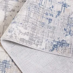 Kirklands Home Gray and Blue Whisper Abstract Area Rug, 8x10 New