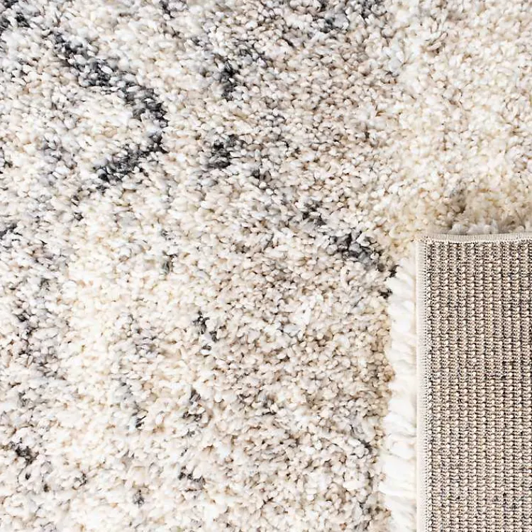 Kirklands Home Gray and Ivory Fontana Shag Area Rug, 6x6 Best